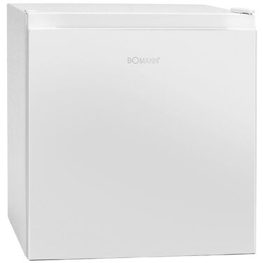Міні-холодильник Bomann 45L з морозильною камерою: тиха кухонна/офісна/кемпінгова/геймінгова кухонна коробка, двері відкриваються зліва/справа, модель KB 7245, нержавіюча сталь (білий)