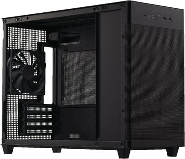 Корпус ASUS Prime AP201 MicroATX чорного кольору (33 літри, підтримка 280/360 мм кулерів, відеокарти до 338 мм, стандартний ATX блок живлення)