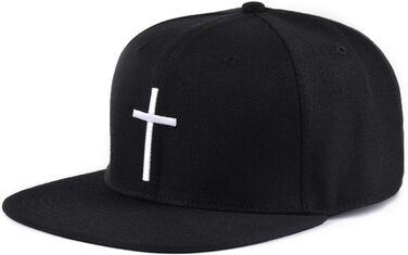 Чорна кепка Snapback з хрестом (унісекс, оптимальна посадка)