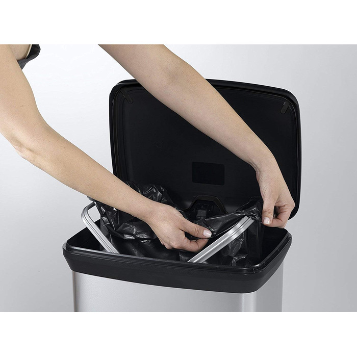 Сміттєвий кошик Curver Deco Bin Metallic's на 50 л з педаллю, пластиковий, сріблястий