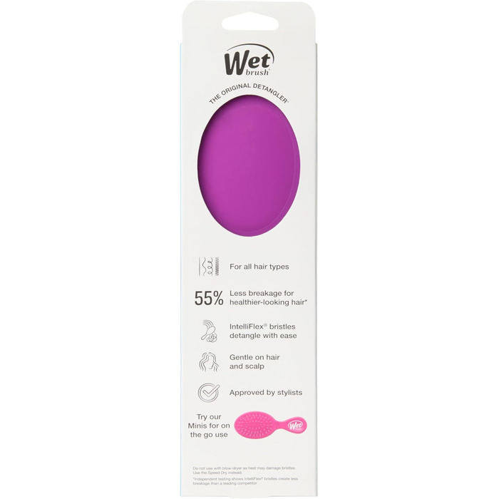 Wet Brush Original Detangler - щітка для волосся, розплутування, ультрам'які щетинки, фіолетова