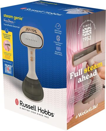 Відпарювач Russell Hobbs VacuSteam Pro: відпарювання та прасування з технологією всмоктування, керамічна підошва, 200 мл резервуар, 3 рівні потужності, для всіх тканин