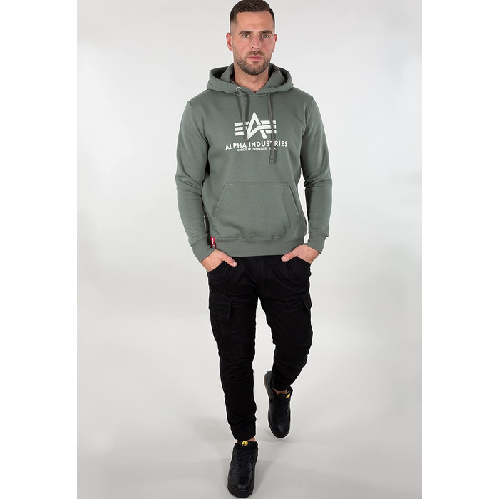 Чоловіча базова толстовка-худі Alpha Industries Basic Hoody, колір Vintage Green, розмір L