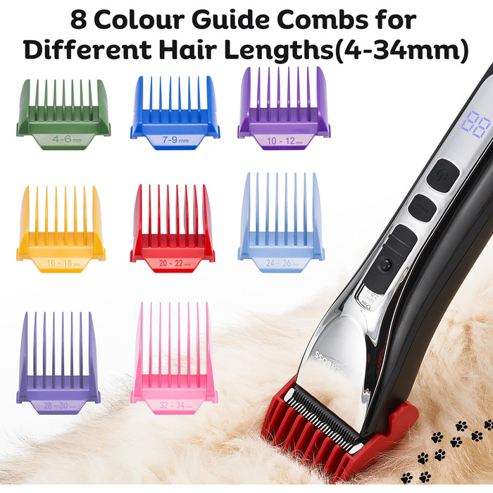 Професійний собачий триммер BarberBoss QR-9086 для густого волосся: набір для грумінгу собак та котів, бездротовий, тихий