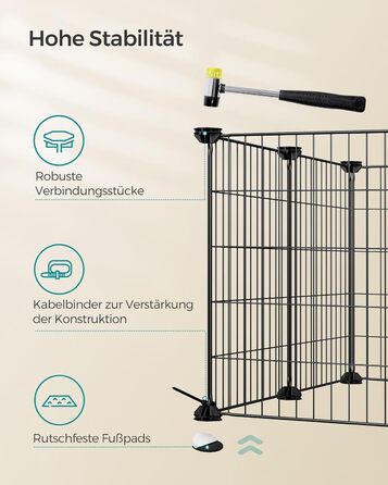 Клітка для дрібних тварин SONGMICS LPI01H, металева сітка, 123 x 63 x 41 см, чорна