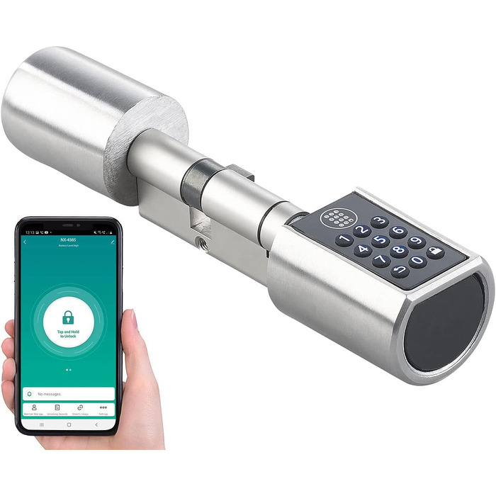 Електронний дверний циліндр VisorTech із кодовим замком, Bluetooth і додатком – кодовий циліндр для дверей