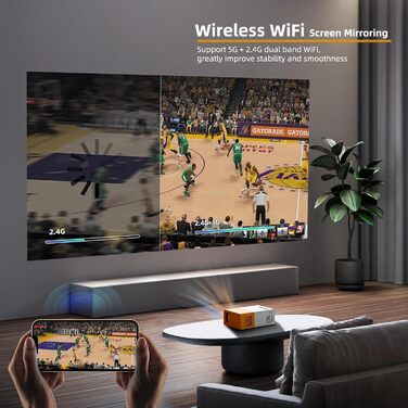 Портативний проєктор Mini Beamer YG300ProMax: Wi-Fi, дзеркалення екрану смартфона/планшета/ноутбука