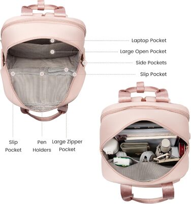 Стильний рюкзак LOVEVOOK для жінок: великий, з відділенням для ноутбука 15.6', ідеальний для навчання, роботи, подорожей (університет, офіс, робота, подорожі), чорний (рожевий)