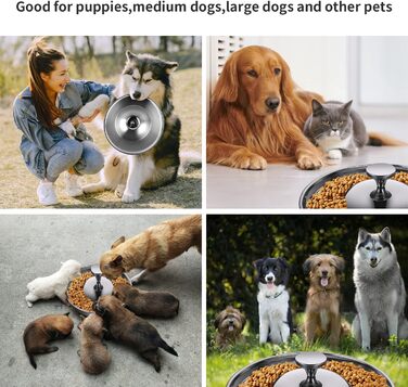 Набір мисок для цуценят та собак, 2 шт. з нержавіючої сталі, повільне годування, для маленьких собак, котів та тварин