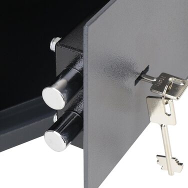 Шафа-сейф HMF 49200-11 з ключем, меблевий сейф | 31 x 20 x 20 см | Антрацит