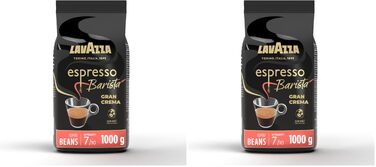 Кава в зернах Lavazza Espresso Barista Gran Crema, інтенсивність 9/10, середній обсмал, 1 кг (набір 2 упаковки)