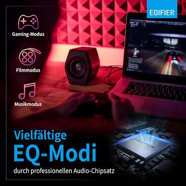 Edifier G2000 - Ігрова Bluetooth колонка з RGB підсвічуванням та 3 режимами звучання (Чорний)