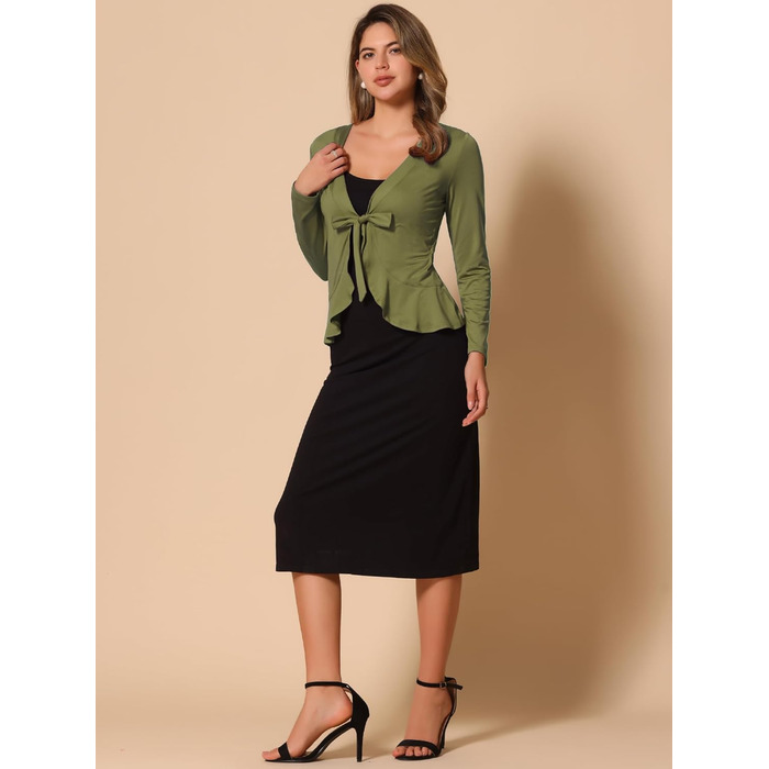 Allegra K Кардиган жіночий, оливковий, розмір S