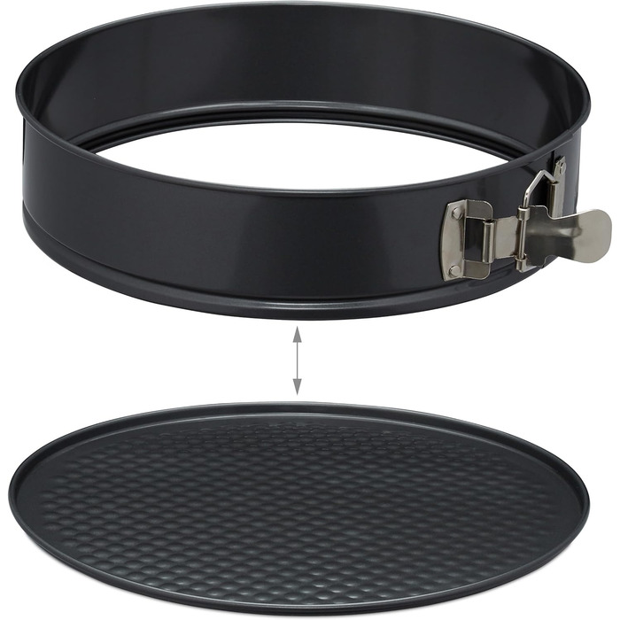 Набір для випічки Relaxdays 5-ти частинний: форма для випічки 26 см з трубчатим дном, кексова форма, форма для пирога з фруктами, пензлик для випічки, сталь, антрацит