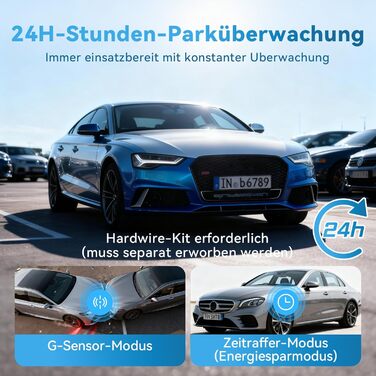 Автомобільний відеореєстратор 4K/1080P 4-канальний (передній, задній, внутрішні) з SD-картою 64ГБ, 3