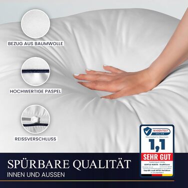 Gentle North High-Quality Hotel-Style Pillowcases (80x80 cm) - 2-Pack Fluffy, Ergonomic Sleep Pillows (Ökotex 100 Certified) - With Zipper - Washable up to 60° 2x | 80x80