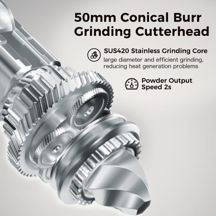 Кавомолка кавова електрична Cafelffe MK-301 з конічним жорнами, 48 ступенів помолу, нержавіюча сталь