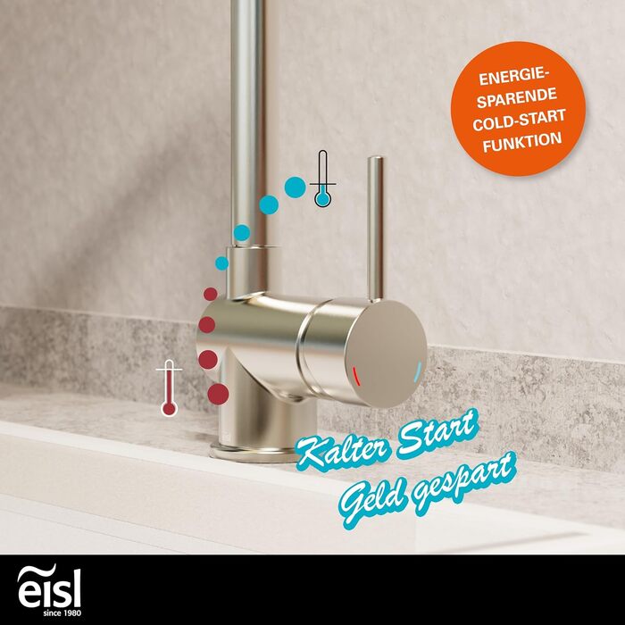 Змішувач для кухні EISL FUTURA NI182GANI з високим виливом, однорідний, з нержавіючою сталею