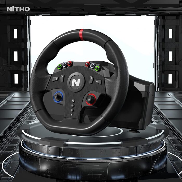 NITHO Drive Pro ONE: Ігровий кермо NITHO з педалями та перемикачем передач для PS4, PC, Xbox One, Xbox Series X|S та Switch. 270 градусів, Zero Dead Zone.