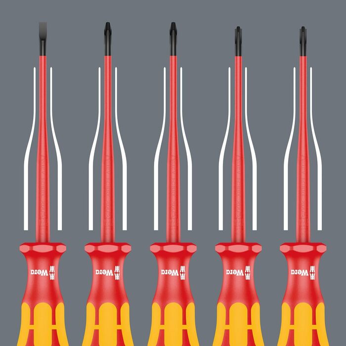 Набір викруток Wera Kraftform Plus 100, 7 шт, з тонким лезом та ручкою