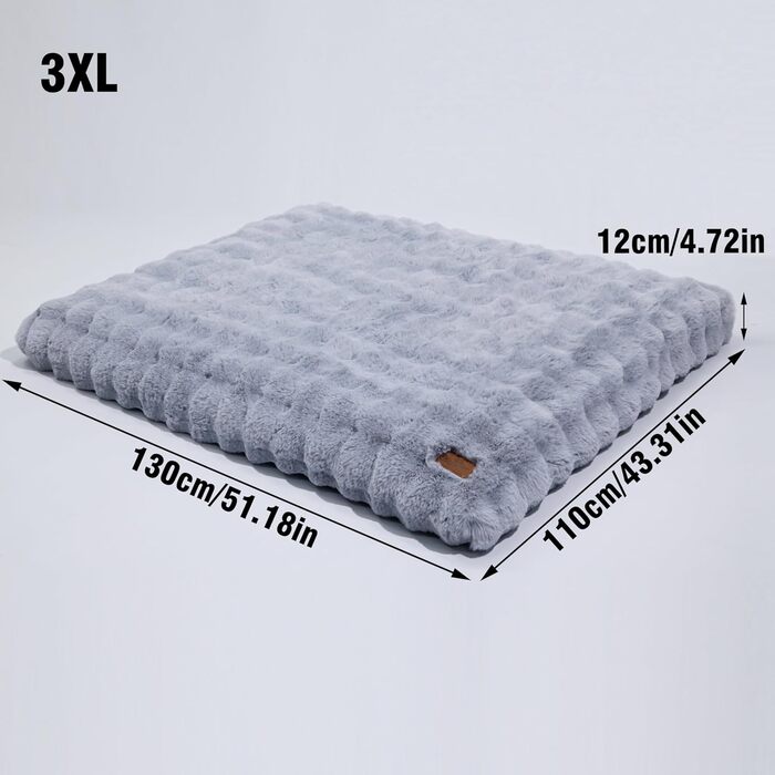 Крісло-лежанка для собак BingoPaw: великі, середні породи, водонепроникне, знімне, неслизьке, 90x60x10 см (3XL: 130x110x12 см, сірий)