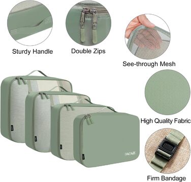 Набір органайзерів для валіз BAGAIL (8 шт.), Matcha-зелений