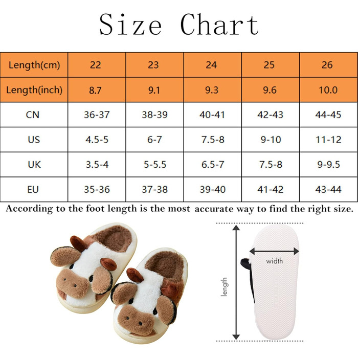 Тапочки-корови для дому: плюшеві, теплі, унісекс, 40/41 EU (колір: кава)