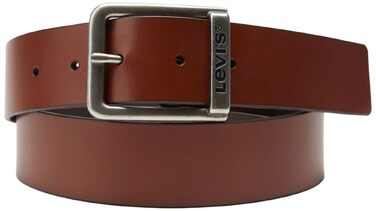 Шкіряний чоловічий ремінь Levi's Harness Buckle з логотипом, коричневий (Brown 95)