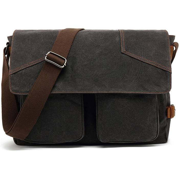 Чоловіча/Жіноча сумка через плече FANDARE для ноутбука 15.6 дюймів, Messenger Bag (Чорна)