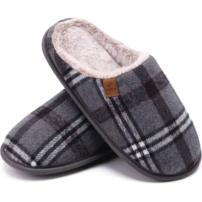 Чоловічі тапочки COFACE з піною для відпочинку, теплі, з вовняної тканини, плюшеві, з гумовою підошвою, розмір 40-49, сірі
