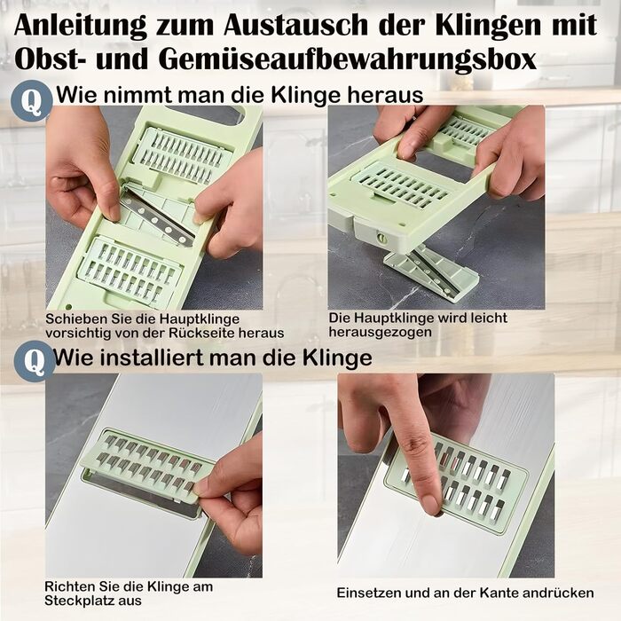 Набір для нарізання овочів та зелені 6-в-1: тертка, нарізач цибулі, кухонні аксесуари