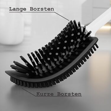 Силіконова щітка для унітазу R&B German Label з кріпленням на стіну без свердління - біло-чорна