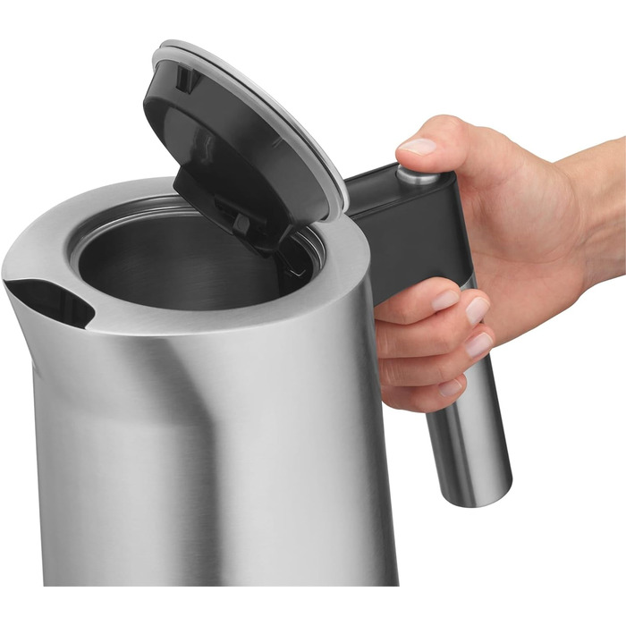 WMF Kineo Kettle with Temperature Setting, 1.6L, Scale Filter, 3000W, Live Temperature Display, Stainless Steel Matte Electric Kettle, Cromargan Single
