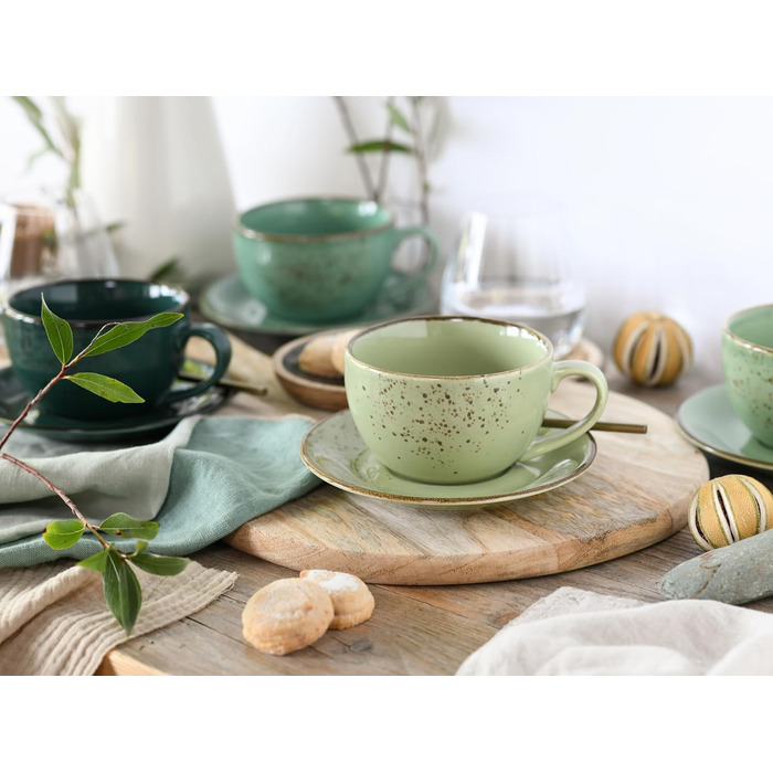 Набір посуду CreaTable Serie Nature Collection 8 предметів для 4 осіб, капучіно, кераміка, для мікрохвильовки та посудомийної машини