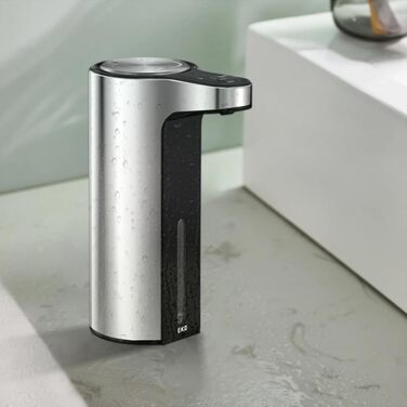 Automatic Soap Dispenser with Window - Infrared Sensor, 250ml, USB Rechargeable, Waterproof, Adjustable Dosage, Drip-Free, for Kitchen & Bathroom - Matte Black (Silver)