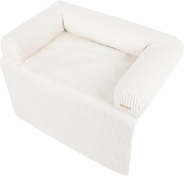 Ліжко для собак Velinda: м'яке диван-ліжко з захисною підстилкою для дивану (кремовий, Cord)