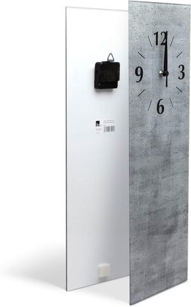 ARTLAND Wall Decoration Wall Clock without Ticking Sounds Glass 20x60 cm Rectangular Silent Natural Design Zen Spa Stones Asian Modern T6CD (Green Orchid, Quartz Clock)
