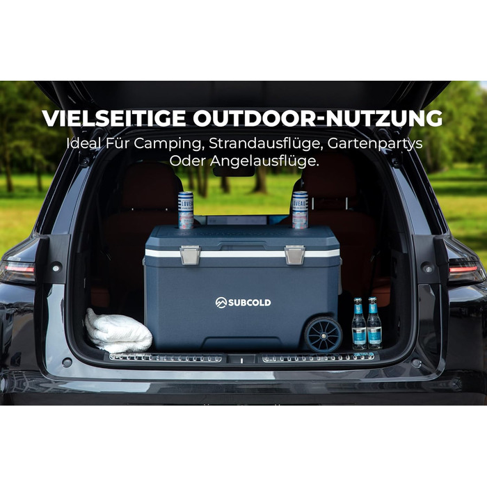 Subcold MOBI Rollkühlbox 70L: Ізольована сумка-холодильник на колесах для подорожей, авто, кемпінгу. PU-ізоляція, синій колір