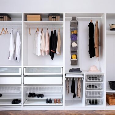 Органайзер для одягу Relaxdays з 7 відділеннями та 2 шухлядами, сірий, 106 x 16,5 x 31 см