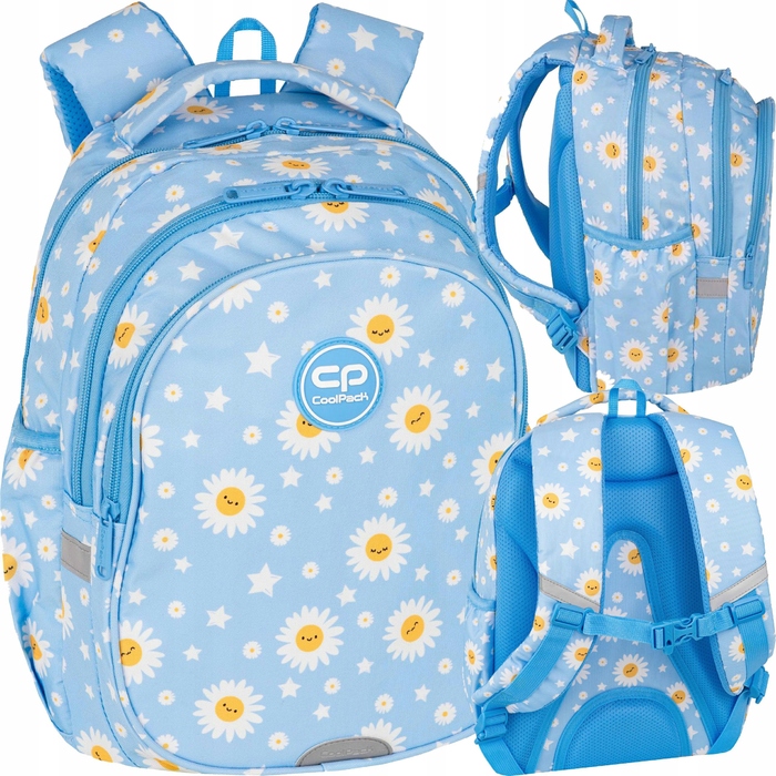 Шкільний багатокамерний рюкзак CoolPack (білий, синій, жовтий), 21 л