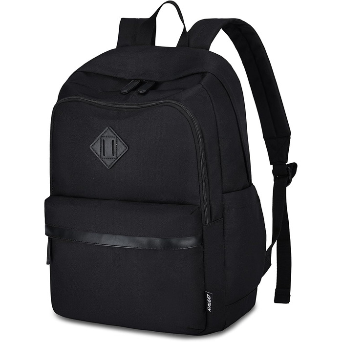 Рюкзак RAVUO для чоловіків та жінок, 15.6 дюймів, водонепроникний, для підлітків, шкільний, туристичний, чорний