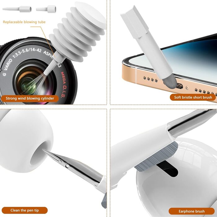Набір для чищення клавіатури 20 в 1: щітки, очищувачі для гаджетів, смартфонів, ноутбуків, камер та об'єктивів