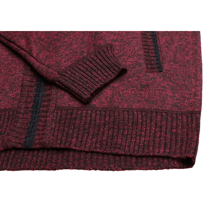 Чоловічий кардиган з флісовою підкладкою: стильна в'язана куртка, спортивна куртка, зимова куртка. Колір: темно-сірий (M, червоний)