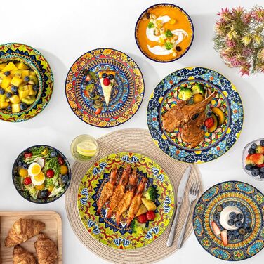 Набір посуду з порцеляни Vancasso на 6 осіб (18 предметів): тарілки, десертні тарілки, миски, серія KRVI