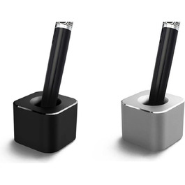 TopHomer Mini Pen Holder for Desk, Aluminum Alloy, Pen Stand, Single Pen Holder, Desktop, Creative Ornament, Desktop Organizer for Office, School, Home, Toothbrush Holder, 4 Pieces (4 Pieces Silver + 1 Piece Black)