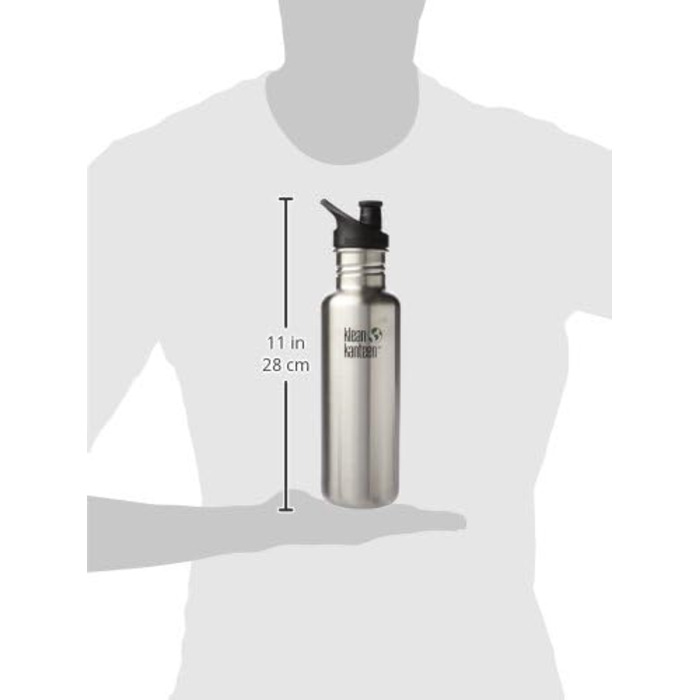 Klean Kanteen Stainless Steel Bottle with Sport Cap Classic