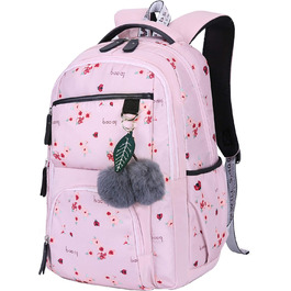 Рюкзак для дівчаток з квітами: шкільний, для подорожей, на ноутбук (рожевий)