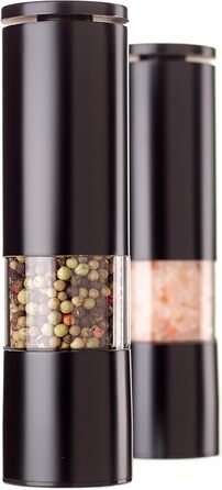 Набір для перцю та солі Echtwerk: 2 шт., ручна, з керамічним подрібнювачем, нержавіюча сталь, для перцю, солі та чилі (Black Edition)