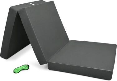 Складний матрац Beautissu Campix 90x200 см, гостьове ліжко, туристичний матрац із ручкою, знімний чохол, антрацит