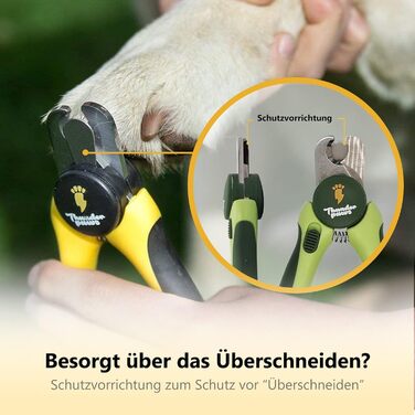 Професійна кусачка для собак з захистом, замком безпеки та пилочкою для нігтів (середня-велика, зелена)